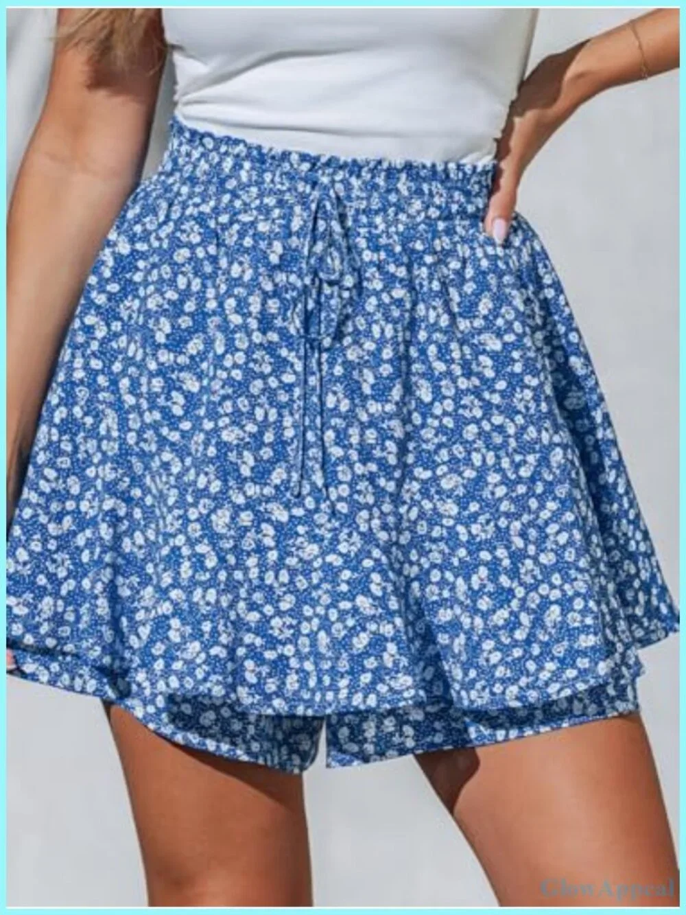 Floral Ruffle Tiered Mini Skirt Boho Beach Stretchy Drawstring